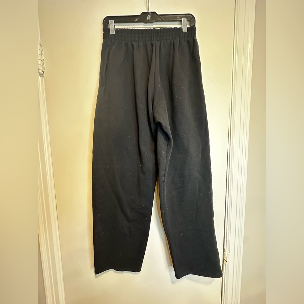 women’s black drawstring Wide Leg Fruit of the Loom Lounge Pants. Pockets. Sz: M